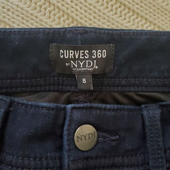 Curves 360 by NYDJ Shape Slim Straight Jeans w/ Bottom Side Slits sz 8=28x25 - Picture 10 of 13
